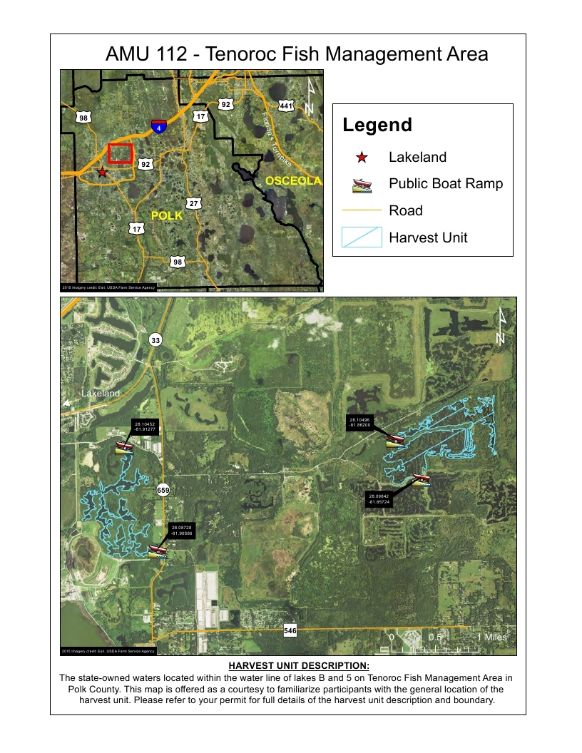 tenoroc fish management area alligator harvest map